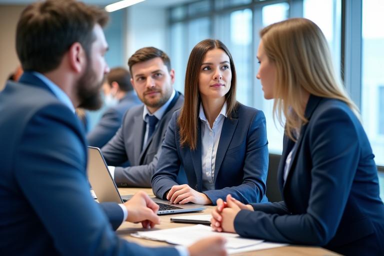 Equipo de profesionales y expertos en logística de IberisSwift en una reunión